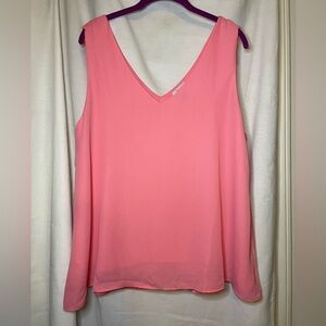 NWT White Birch Coral Pink Sleeveless Lined Blouse Size XL